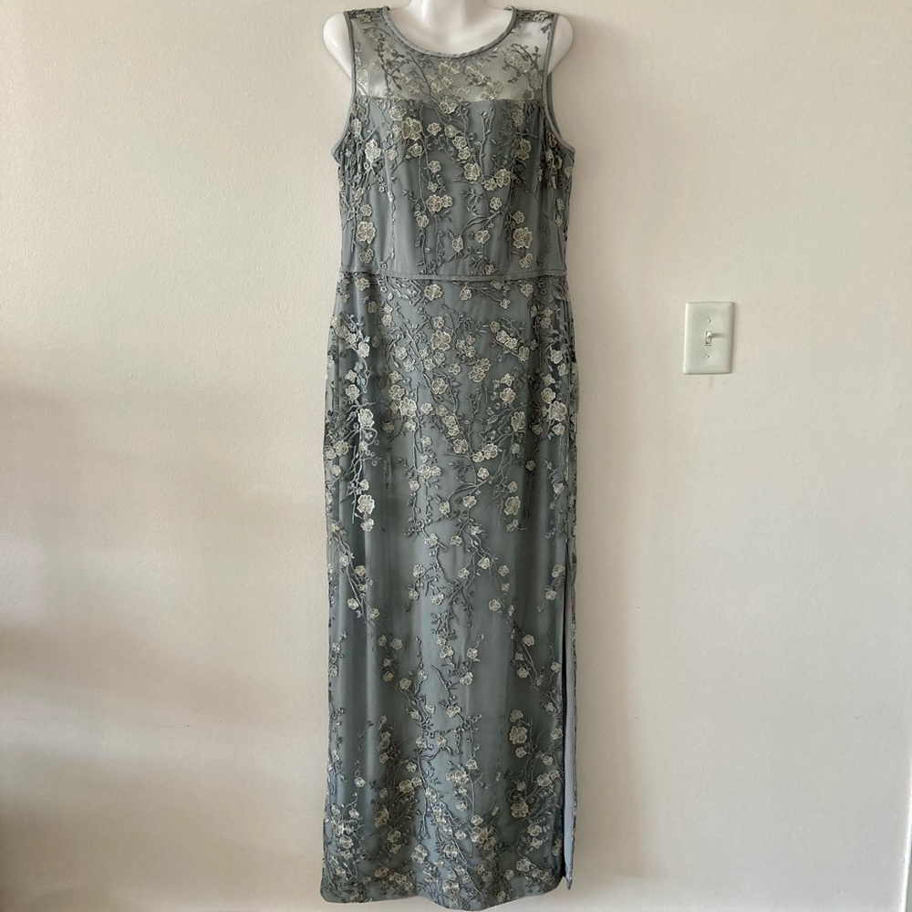 Lauren Ralph Lauren Metallic Lace Evening Dress Size 12